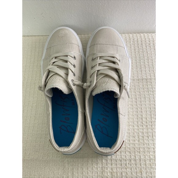 Blowfish Malibu Sneakers Maxine Womens Size 9M Beige White Shoes Lace Up Pull On - Picture 5 of 12